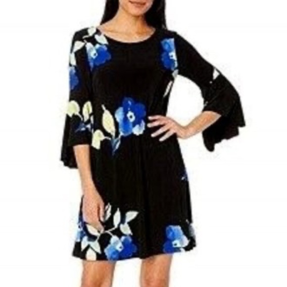 LAUREN RALPH LAUREN Tycenda Bell Sleeve Floral Shift Dress - Picture 1 of 11